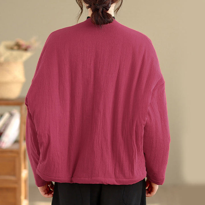 Buddha Stones Winter Langarm-Thermojacke aus Baumwolle für Damen mit Taschen - image 11