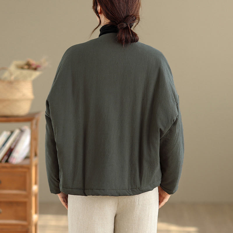 Buddha Stones Winter Langarm-Thermojacke aus Baumwolle für Damen mit Taschen - image 17