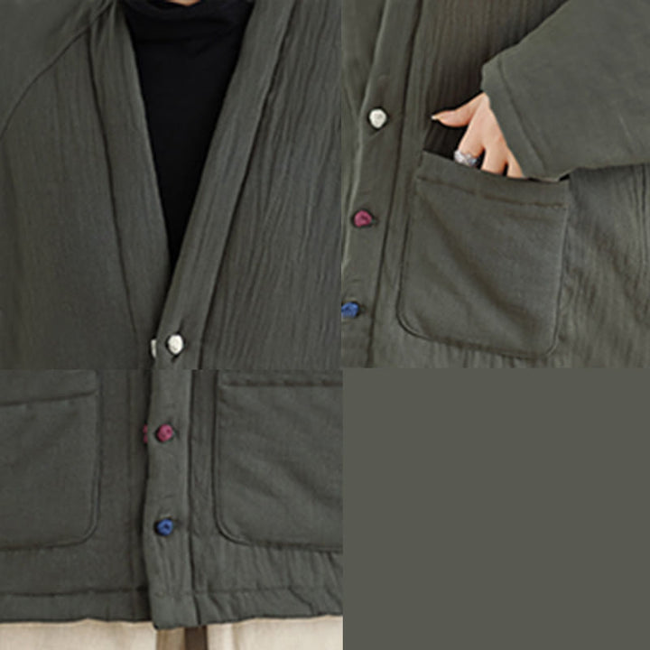 Buddha Stones Winter Langarm-Thermojacke aus Baumwolle für Damen mit Taschen - image 24