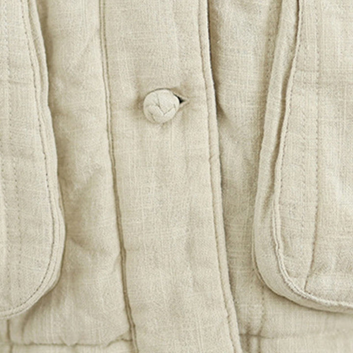 Buddha Stones Winter Solid Langarm-Thermojacke aus Baumwolle für Damen mit Taschen - image 13