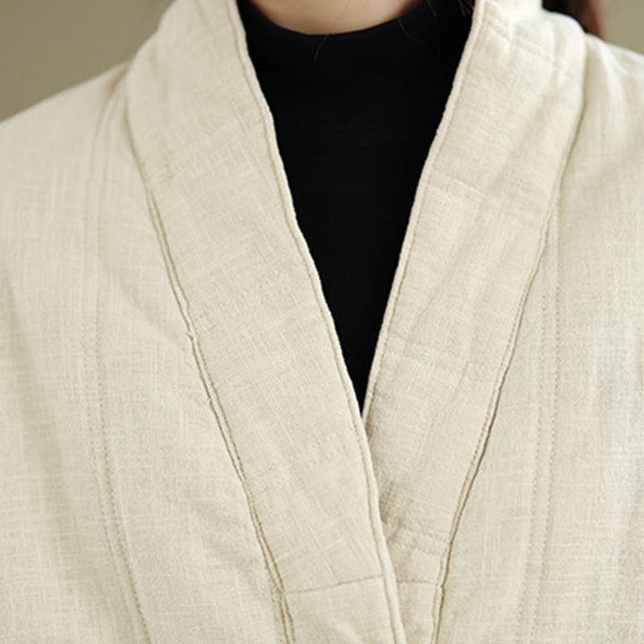 Buddha Stones Winter Solid Langarm-Thermojacke aus Baumwolle für Damen mit Taschen - image 8