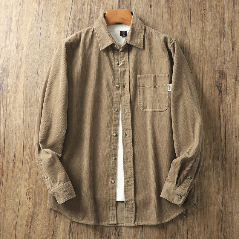 Buddha Stones ​​Revers Cord Herren Langarm-Baumwolljacke mit Taschen - Peru - US/ UK/AU40, EU50 (2XL) - image 0