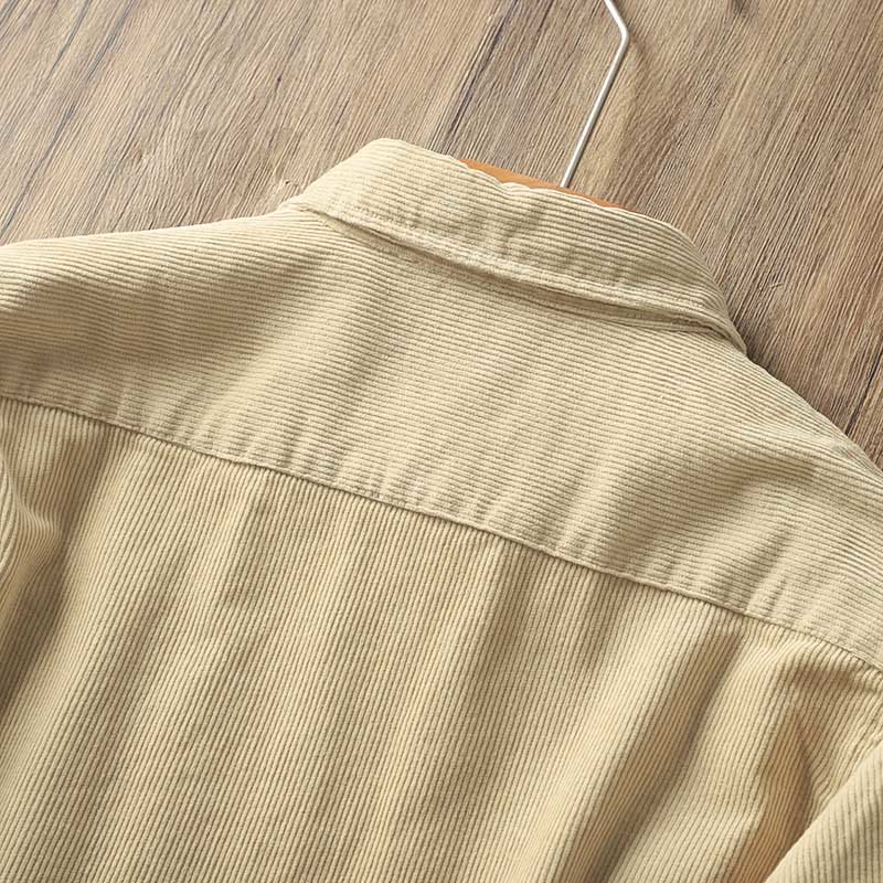 Buddha Stones ​​Revers Cord Herren Langarm-Baumwolljacke mit Taschen - image 9