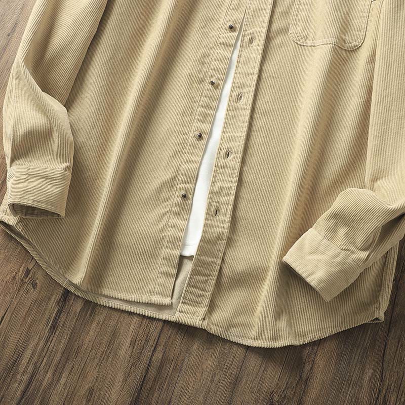 Buddha Stones ​​Revers Cord Herren Langarm-Baumwolljacke mit Taschen - image 6