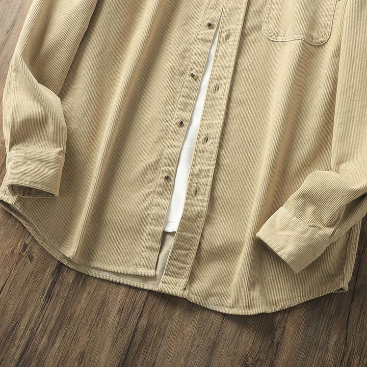 Buddha Stones ​​Revers Cord Herren Langarm-Baumwolljacke mit Taschen - image 6