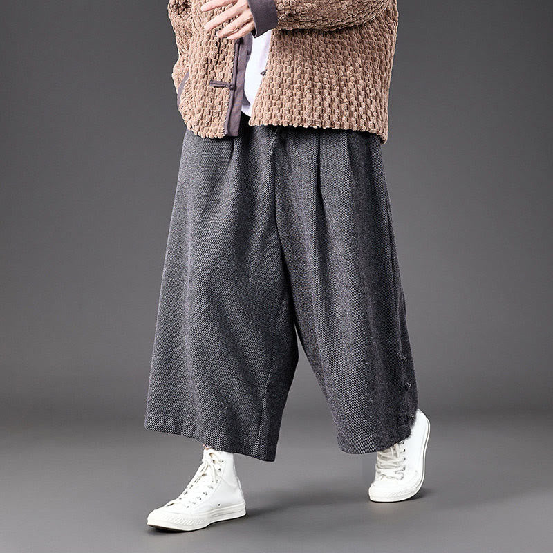 Buddha Stones Winter Chinesische Froschknopf-Design Cord-Thermohose für Herren mit weitem Bein und Taschen - DimGray - US/ UK/AU46, EU56 (5XL) - image 18