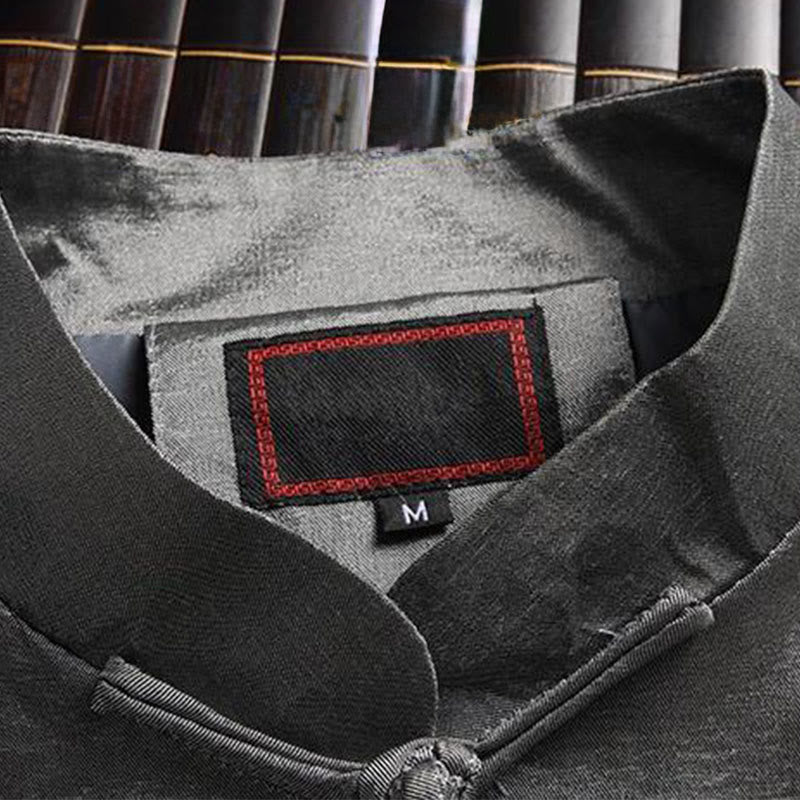 Herrenjacke mit Buddha Stones, Drachenstickerei, Froschknopfverschluss, langen Ärmeln und Frühlings-/Herbstmotiv - image 1