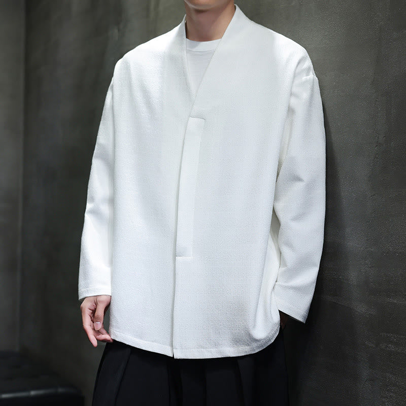 Buddha Stones ​​Frühling Herbst Einfarbige Langarm-Herrenjacke - image 16