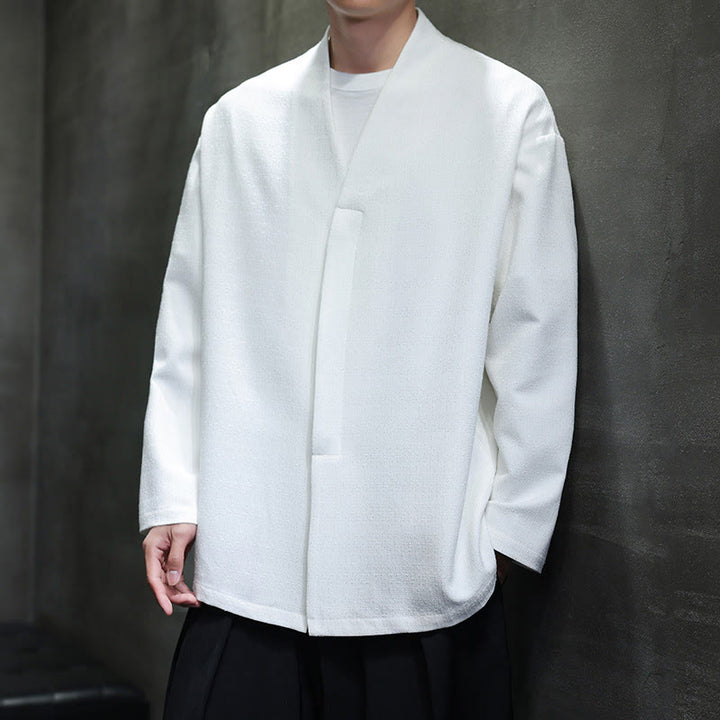 Buddha Stones ​​Frühling Herbst Einfarbige Langarm-Herrenjacke - image 16