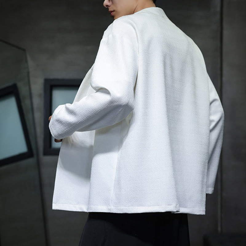 Buddha Stones ​​Frühling Herbst Einfarbige Langarm-Herrenjacke - image 15