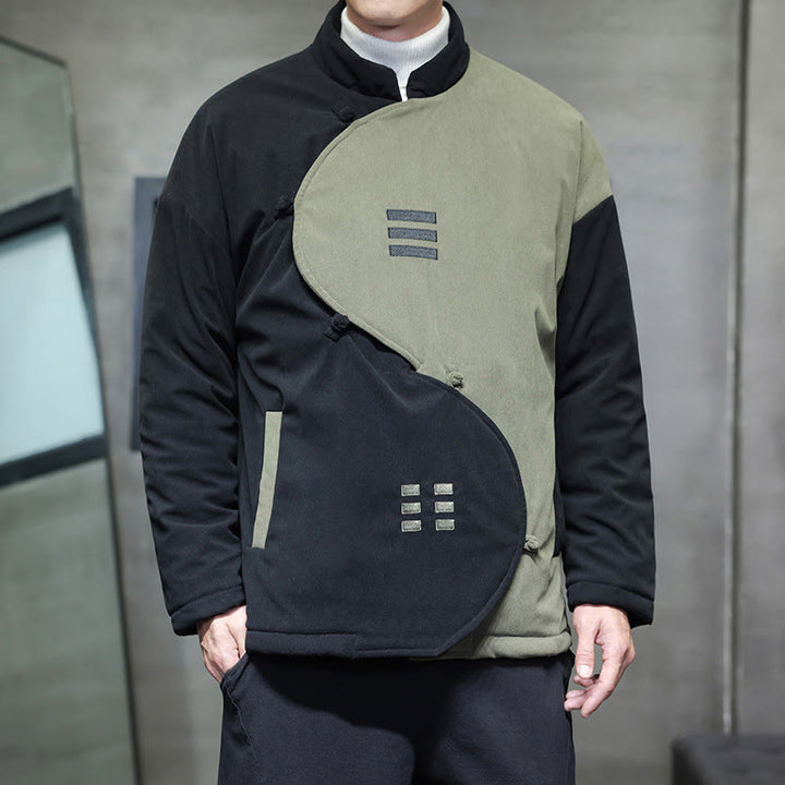 Buddha Stones Winter Yin Yang Tai Chi Cordjacke für Herren mit langen Ärmeln und Taschen - Dunkelmeergrün - US/ UK/AU46, EU56 (5XL) - image 11