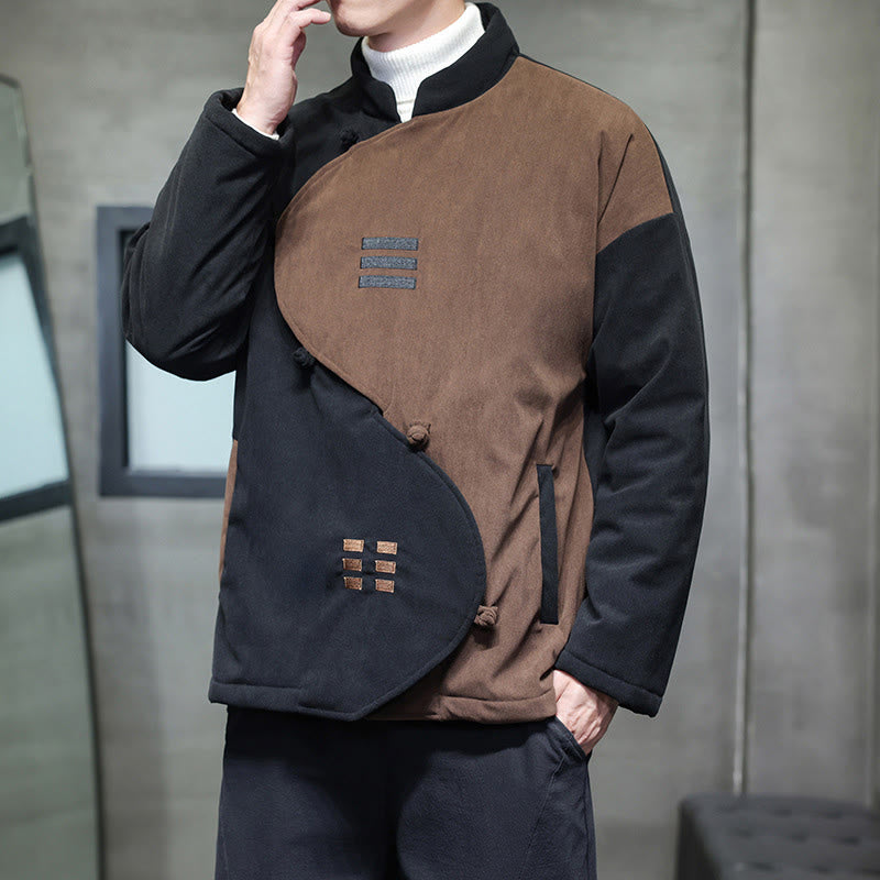 Buddha Stones Winter Yin Yang Tai Chi Cordjacke für Herren mit langen Ärmeln und Taschen - image 4