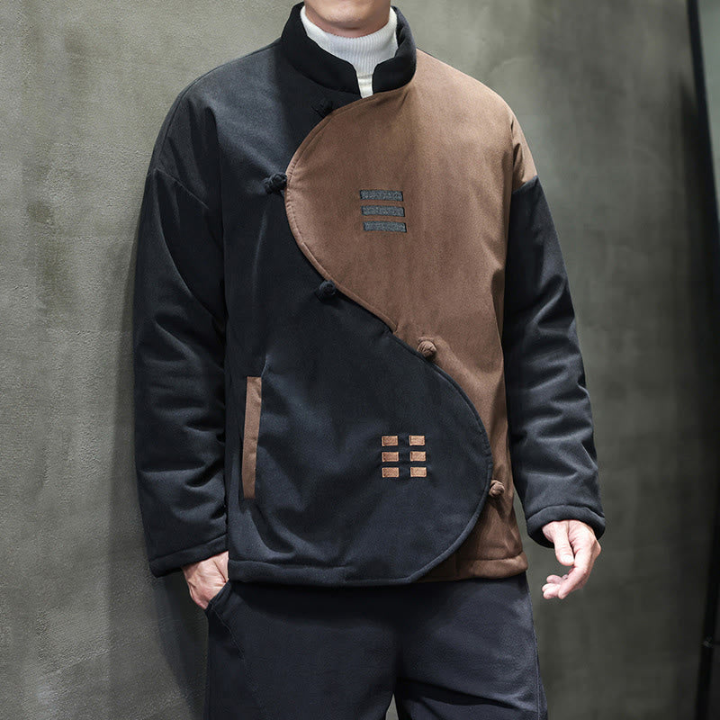 Buddha Stones Winter Yin Yang Tai Chi Cordjacke für Herren mit langen Ärmeln und Taschen - image 5