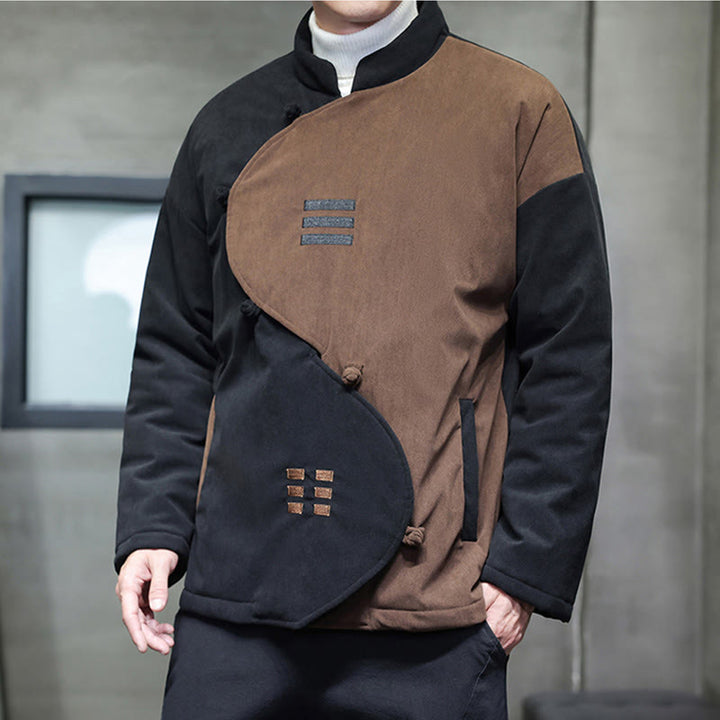 Buddha Stones Winter Yin Yang Tai Chi Cordjacke für Herren mit langen Ärmeln und Taschen - image 6