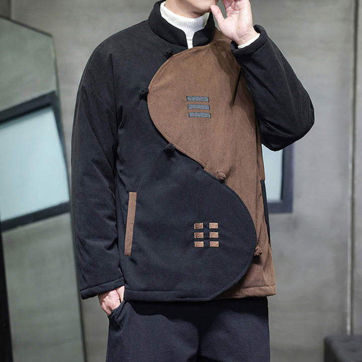 Buddha Stones Winter Yin Yang Tai Chi Cordjacke für Herren mit langen Ärmeln und Taschen - image 7