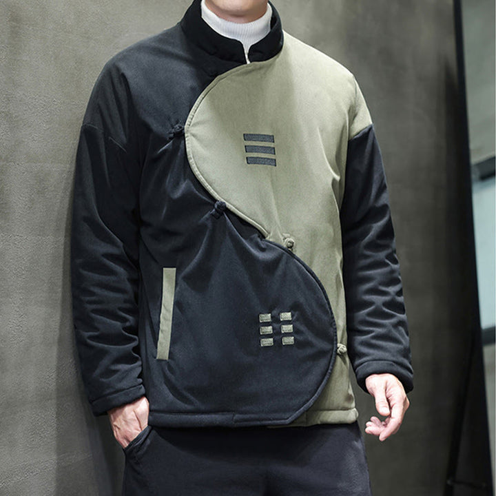 Buddha Stones Winter Yin Yang Tai Chi Cordjacke für Herren mit langen Ärmeln und Taschen - image 12