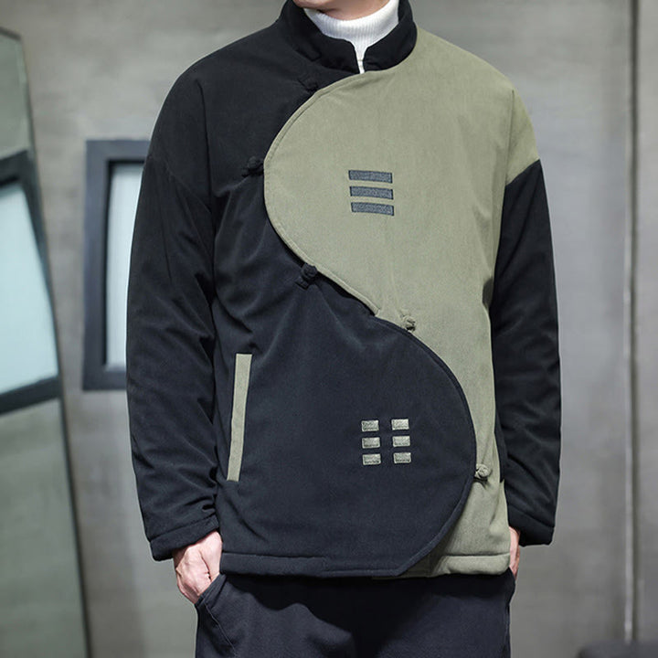 Buddha Stones Winter Yin Yang Tai Chi Cordjacke für Herren mit langen Ärmeln und Taschen - image 13