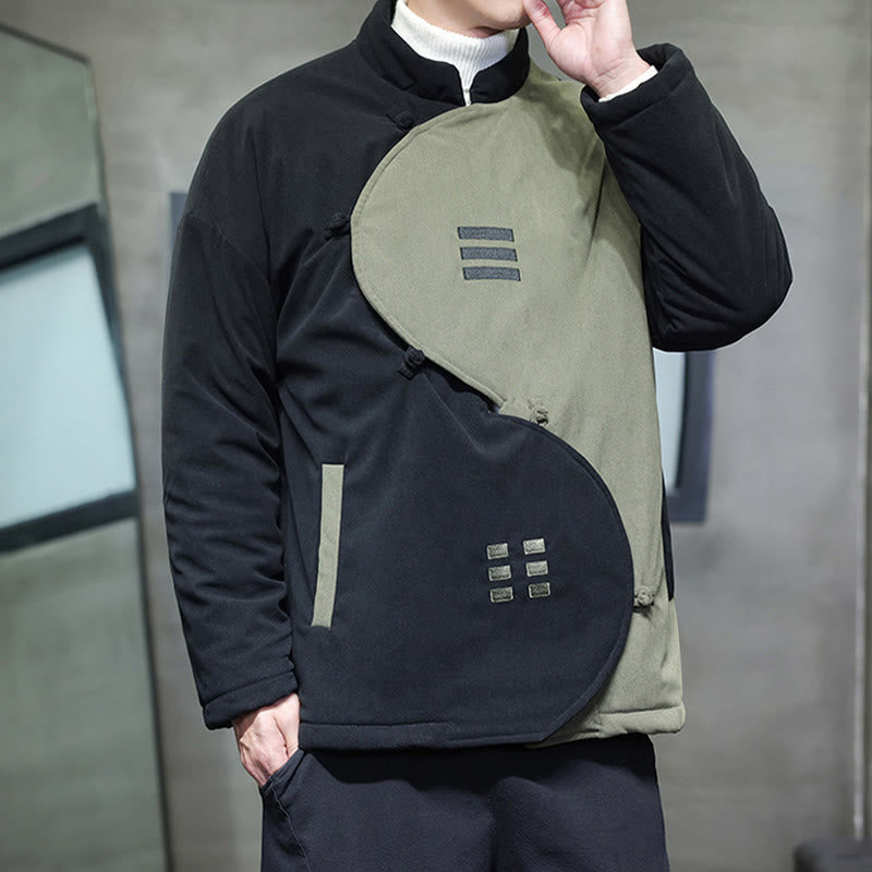 Buddha Stones Winter Yin Yang Tai Chi Cordjacke für Herren mit langen Ärmeln und Taschen - image 16