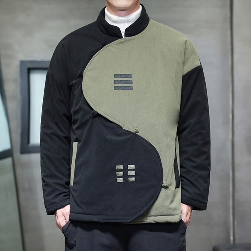 Buddha Stones Winter Yin Yang Tai Chi Cordjacke für Herren mit langen Ärmeln und Taschen - image 15