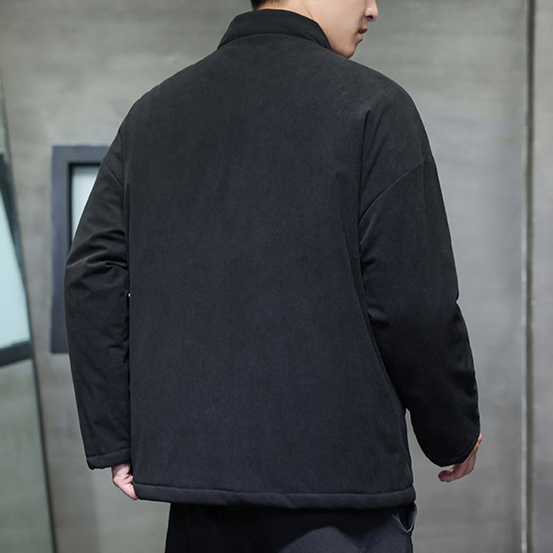 Buddha Stones Winter Yin Yang Tai Chi Cordjacke für Herren mit langen Ärmeln und Taschen - image 14