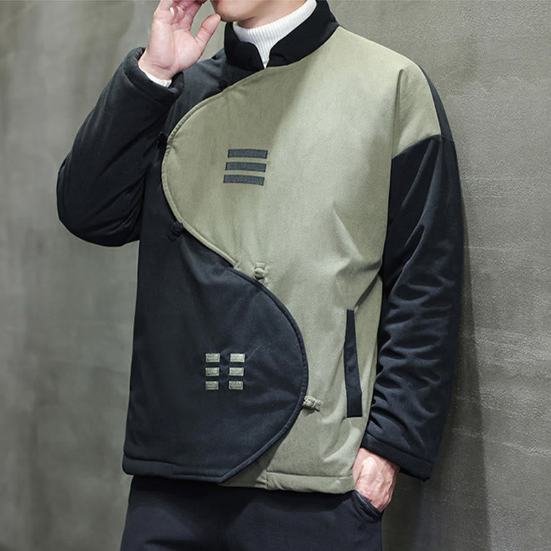 Buddha Stones Winter Yin Yang Tai Chi Cordjacke für Herren mit langen Ärmeln und Taschen - image 17