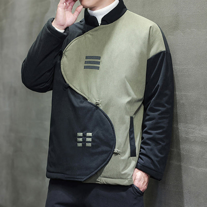 Buddha Stones Winter Yin Yang Tai Chi Cordjacke für Herren mit langen Ärmeln und Taschen - image 17
