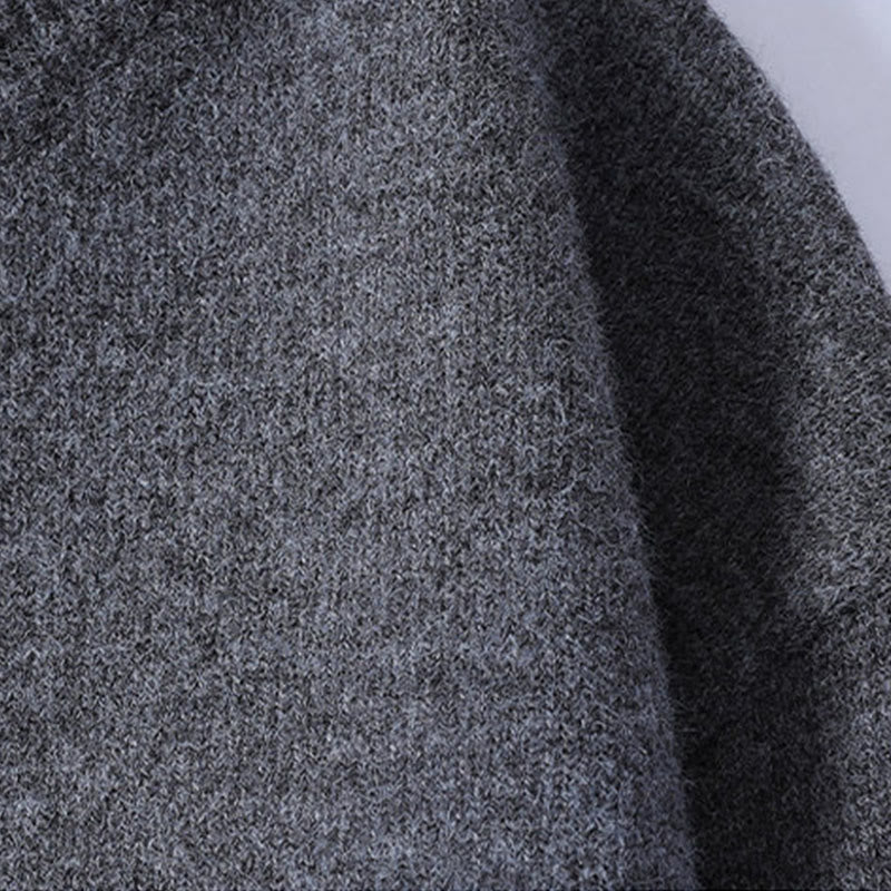 Winterpullover mit Buddha Stones, Knöpfen und Rundhalsausschnitt, warmer Herren-Langarmstrickpullover - image 5