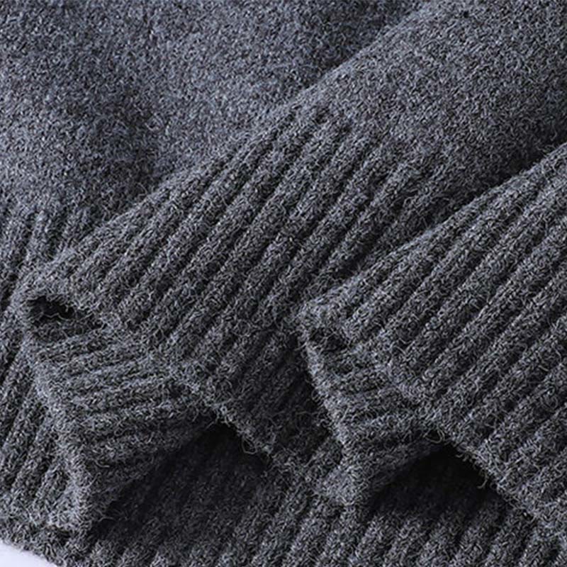 Winterpullover mit Buddha Stones, Knöpfen und Rundhalsausschnitt, warmer Herren-Langarmstrickpullover - image 7