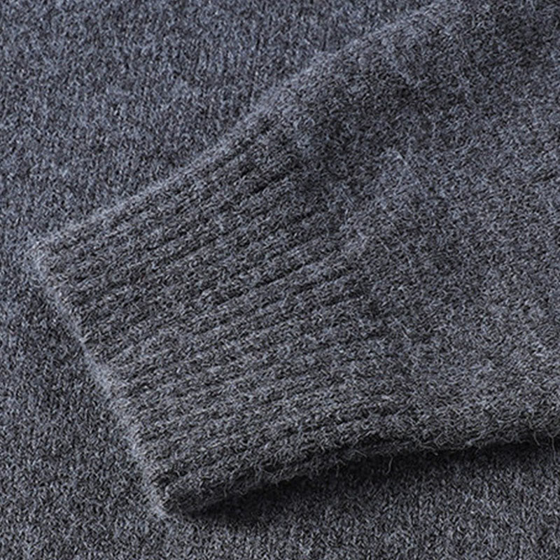 Winterpullover mit Buddha Stones, Knöpfen und Rundhalsausschnitt, warmer Herren-Langarmstrickpullover - image 6