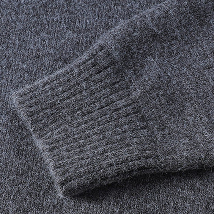 Winterpullover mit Buddha Stones, Knöpfen und Rundhalsausschnitt, warmer Herren-Langarmstrickpullover - image 6