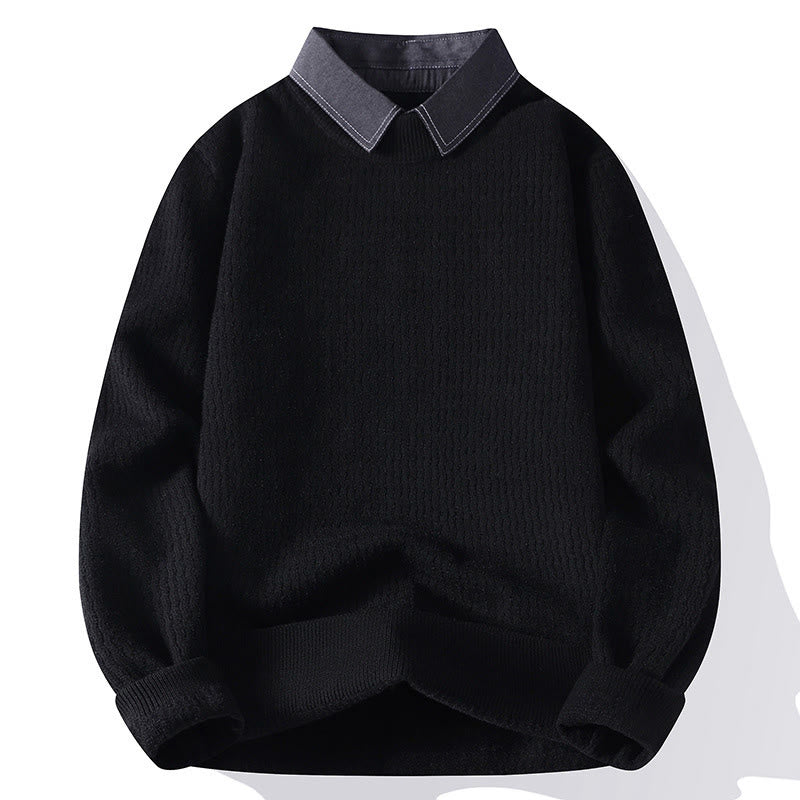 Winterlicher Herren-Strickpullover mit Buddha Stones -Motiv und Stehkragen, langärmelig - Schwarz - US/ UK/AU44, EU54 (4XL) - image 9