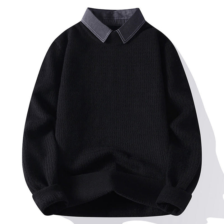 Winterlicher Herren-Strickpullover mit Buddha Stones -Motiv und Stehkragen, langärmelig - Schwarz - US/ UK/AU44, EU54 (4XL) - image 9