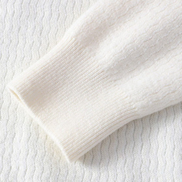 Winterlicher Herren-Strickpullover mit Buddha Stones -Motiv und Stehkragen, langärmelig - image 5