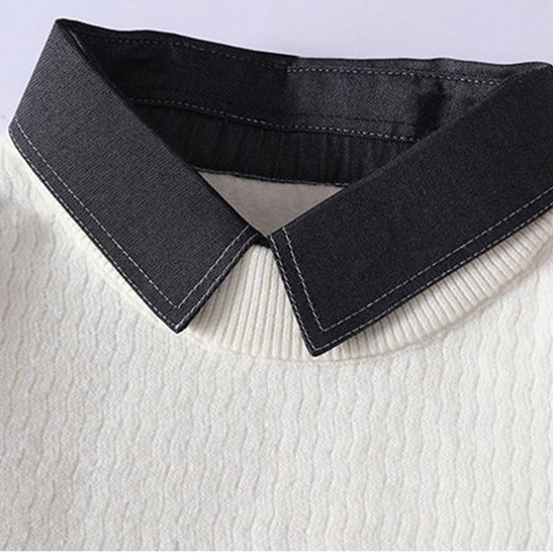 Winterlicher Herren-Strickpullover mit Buddha Stones -Motiv und Stehkragen, langärmelig - image 4