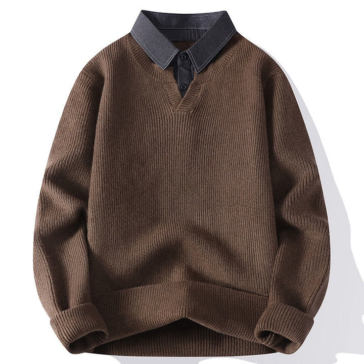 Winterpullover mit Buddha Stones, schwarzem Stehkragen, warmem Design und langen Ärmeln für Herren - Sienna - US/ UK/AU44, EU54 (4XL) - image 7