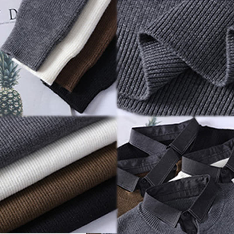 Winterpullover mit Buddha Stones, schwarzem Stehkragen, warmem Design und langen Ärmeln für Herren - image 10