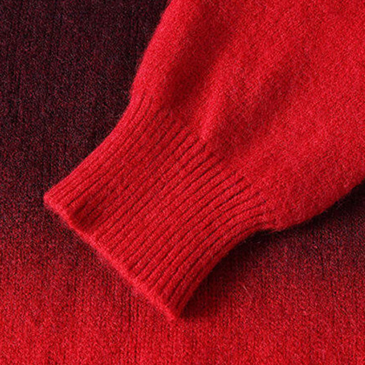 Winterpullover mit Buddha Stones, Stehkragen, Farbverlauf, warmer Herren-Langarmstrickpullover - image 4