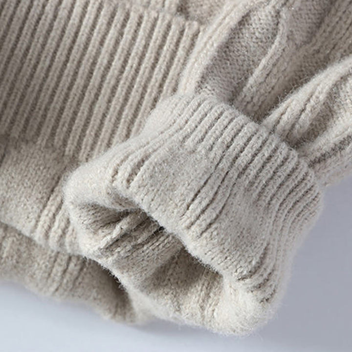 Winterpullover für Herren mit Buddha Stones, Stehkragen, Linienmuster, langen Ärmeln und warmem Design - image 4