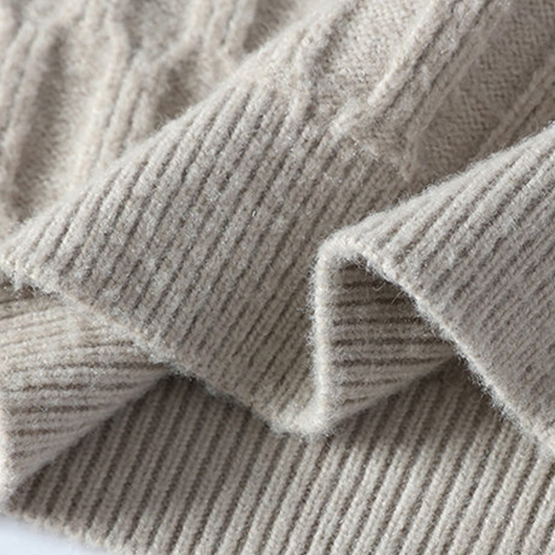 Winterpullover für Herren mit Buddha Stones, Stehkragen, Linienmuster, langen Ärmeln und warmem Design - image 7