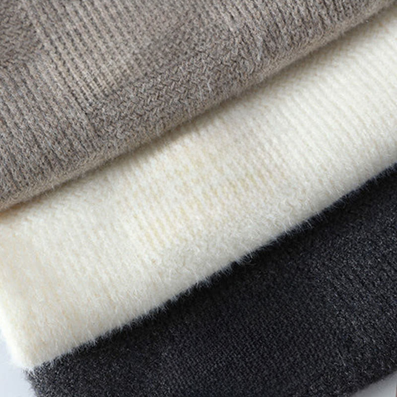 Buddha Stones Winter Schwarzer Stehkragen Karomuster Warmer Herren Langarm Strickpullover - image 9