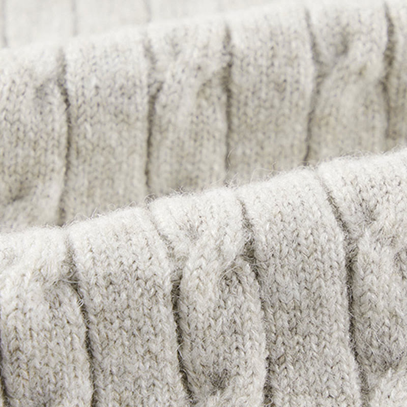 Buddha Stones Winterpullover mit Rundhalsausschnitt, drei Knöpfen und gedrehtem Design, warmer Herren-Langarmstrickpullover - image 10