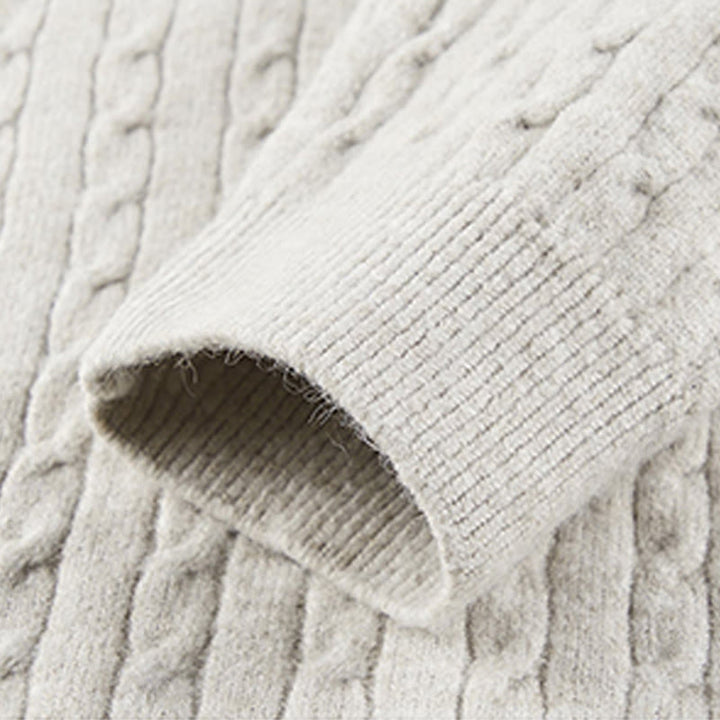 Buddha Stones Winterpullover mit Rundhalsausschnitt, drei Knöpfen und gedrehtem Design, warmer Herren-Langarmstrickpullover - image 8