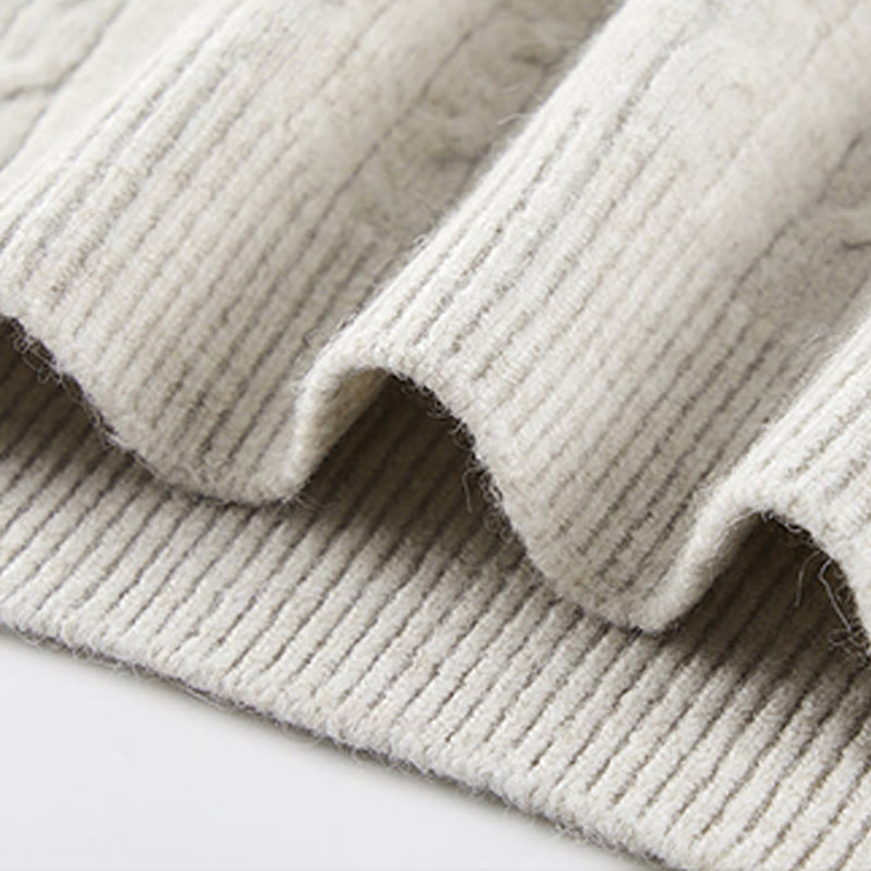 Buddha Stones Winterpullover mit Rundhalsausschnitt, drei Knöpfen und gedrehtem Design, warmer Herren-Langarmstrickpullover - image 9