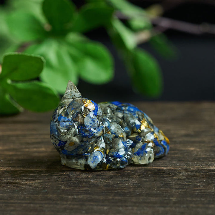 Buddha Stones, Kristallsplitter, Epoxidharz, kleine Katze, positive Dekoration  - image 3