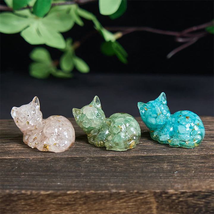 Buddha Stones, Kristallsplitter, Epoxidharz, kleine Katze, positive Dekoration  - image 33