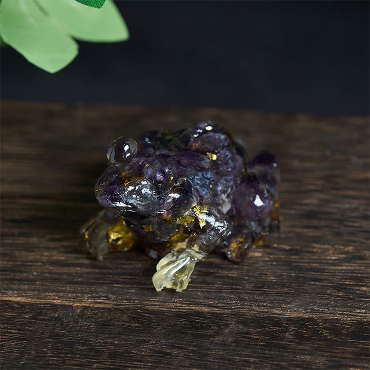 Buddha Stones -Kristall-Tropfenharz-Kleiner-Frosch-Leidenschafts-Dekorationsstatue - Amethyst (65*55*38mm) - image 22