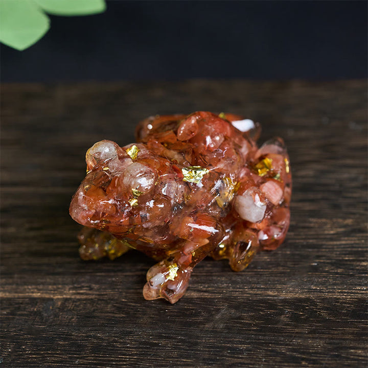 Buddha Stones -Kristall-Tropfenharz-Kleiner-Frosch-Leidenschafts-Dekorationsstatue - Roter Achat (65 x 55 x 38 mm) - image 28