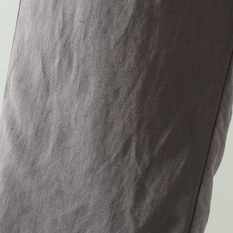 Buddha Stones Winter Kontrastierende Damenhose aus Baumwoll-Leinen-Mischgewebe mit weitem Bein und Taschen - image 20