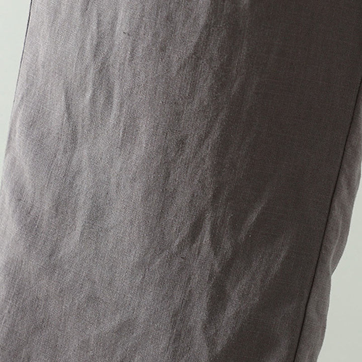 Buddha Stones Winter Kontrastierende Damenhose aus Baumwoll-Leinen-Mischgewebe mit weitem Bein und Taschen - image 20