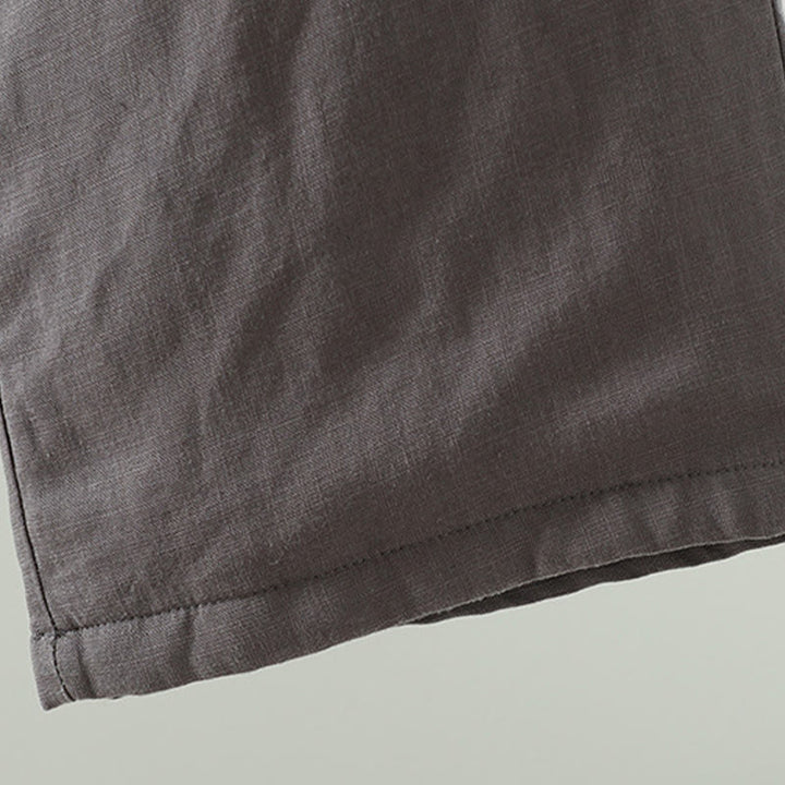 Buddha Stones Winter Kontrastierende Damenhose aus Baumwoll-Leinen-Mischgewebe mit weitem Bein und Taschen - image 22